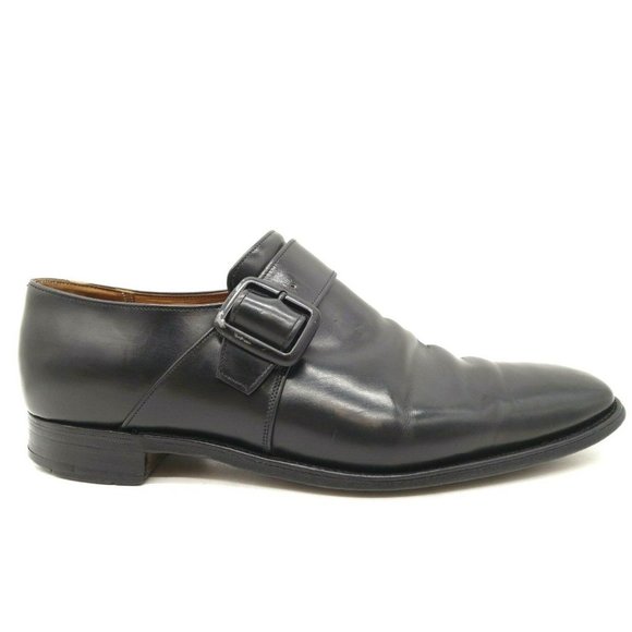 Alan McAffee Black Leather Slip On Buckle Dress Loafers Shoes Men's 12.5 D - Picture 1 of 11